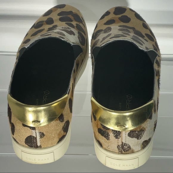 Cole Haan Pro Series Sneakers Leather Lining Tan Brown Animal Print Size: 9C - Picture 7 of 13